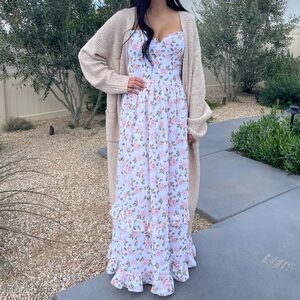 West of Melrose Milkmaid Tiered Floral Ruffle Maxi Dress Size Medium